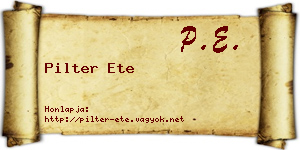 Pilter Ete névjegykártya